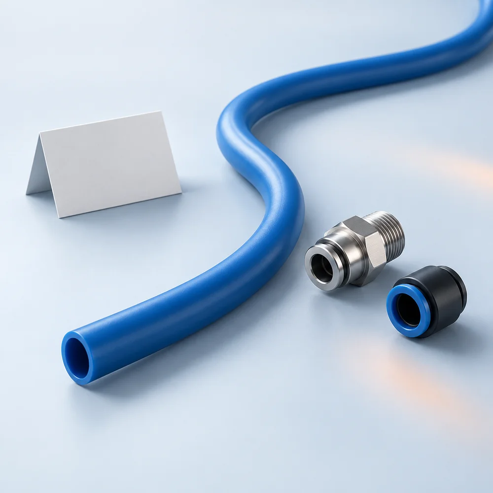 Illustration of pneumatic tubing and fittings for a sourcing inquiry