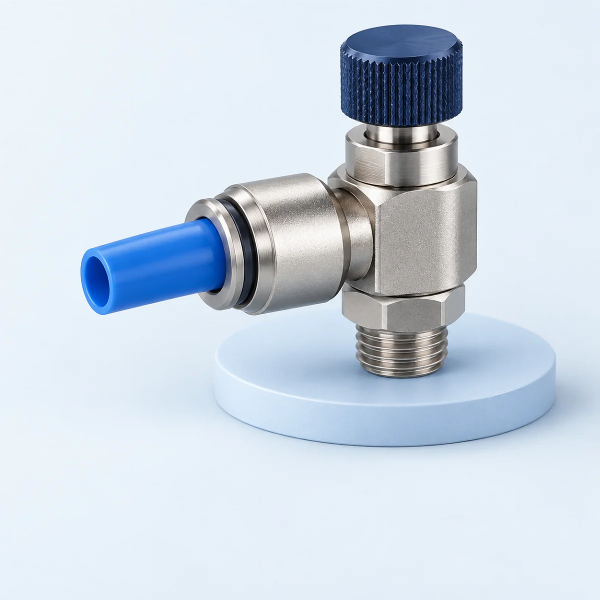 Conceptual illustration of an adjustable pneumatic flow-control fitting